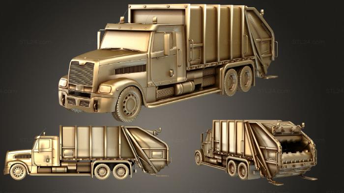 Автомобили и транспорт (Грузовик для мусора, CARS_3785) 3D модель для ЧПУ станка